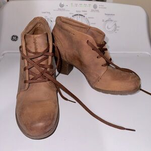 Women's Clark's Leather Brown Booties